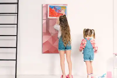 Pizarra magnética de cristal borrable con diseño de abstracción de triángulos
