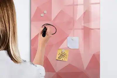 Pizarra magnética de cristal borrable con diseño de abstracción de triángulos