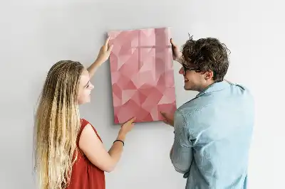 Pizarra magnética de cristal borrable con diseño de abstracción de triángulos