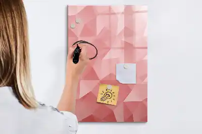Pizarra magnética de cristal borrable con diseño de abstracción de triángulos
