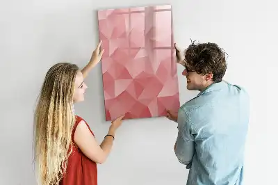 Pizarra magnética de cristal borrable con diseño de abstracción de triángulos
