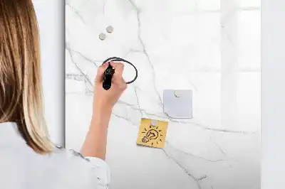 Pizarra magnética decorativa con diseño de mármol y rotulador incluido