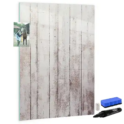 Pizarra magnética de cristal borrable de madera