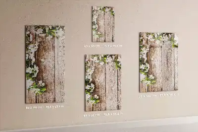 Pizarra magnética decorativa diseño de flores sobre tablas de madera con rotulador incluido