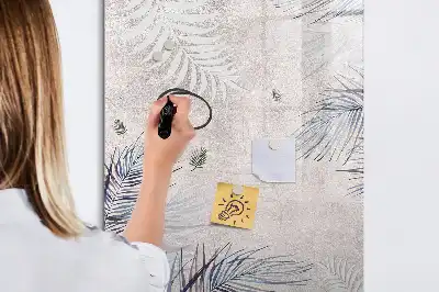 Pizarra magnética decorativa con rotulador diseño de hojas de palma