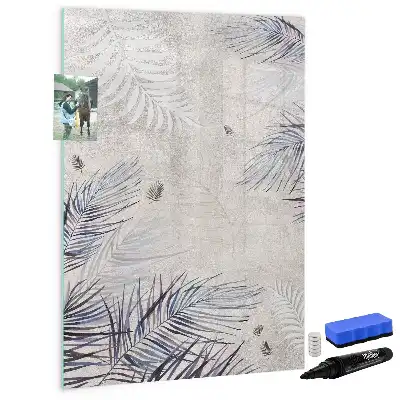Pizarra magnética decorativa con rotulador diseño de hojas de palma