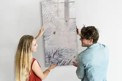 Pizarra magnética decorativa con rotulador diseño de hojas de palma