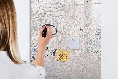Pizarra magnética decorativa con rotulador diseño de hojas de palma