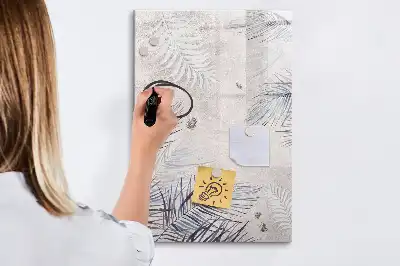 Pizarra magnética decorativa con rotulador diseño de hojas de palma