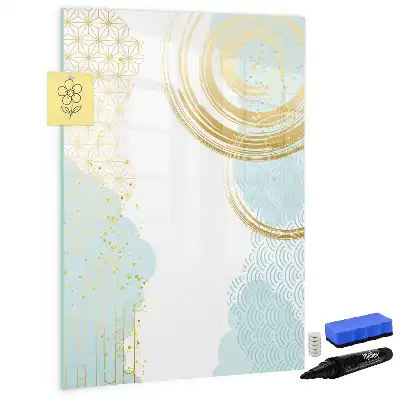 Pizarra magnética de cristal diseño con abstracción decorativa