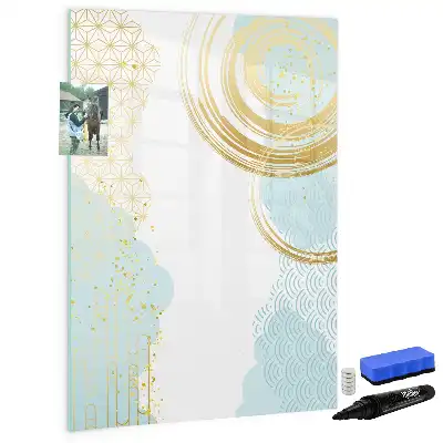Pizarra magnética de cristal diseño con abstracción decorativa