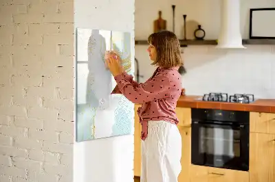 Pizarra magnética de cristal diseño con abstracción decorativa