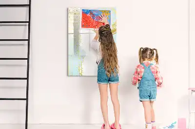 Pizarra magnética de cristal diseño con abstracción decorativa