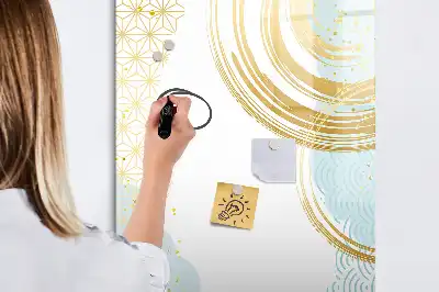 Pizarra magnética de cristal diseño con abstracción decorativa