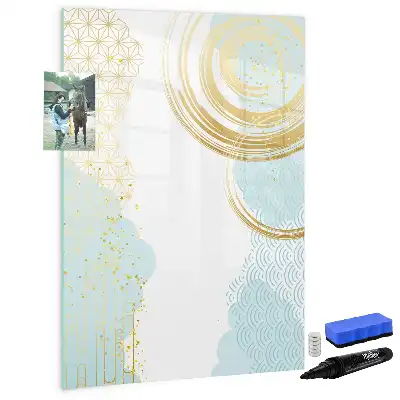 Pizarra magnética de cristal diseño con abstracción decorativa