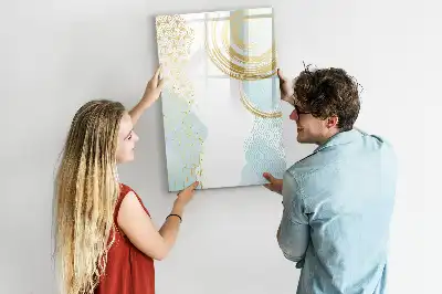 Pizarra magnética de cristal diseño con abstracción decorativa