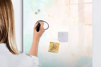 Pizarra magnética decorativa con rotulador diseño de abstracción pastel