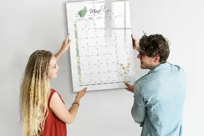 Pizarra magnética de cristal borrable para plan de comidas