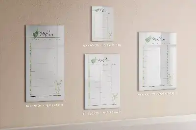 Pizarra magnética de cristal borrable para plan de comidas