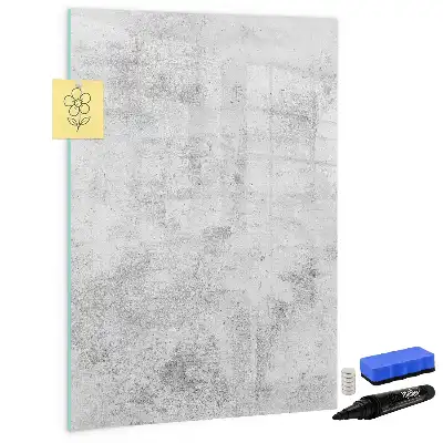 Pizarra magnética decorativa con rotulador diseño pared de hormigón