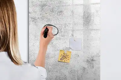 Pizarra magnética decorativa con rotulador diseño pared de hormigón
