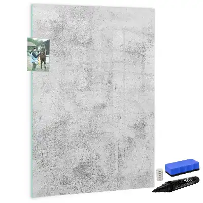 Pizarra magnética decorativa con rotulador diseño pared de hormigón