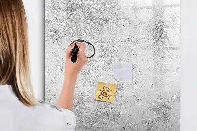 Pizarra magnética decorativa con rotulador diseño pared de hormigón