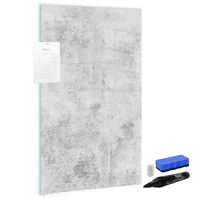 Pizarra magnética decorativa con rotulador diseño pared de hormigón