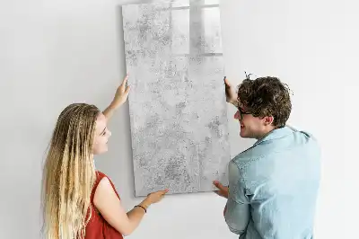 Pizarra magnética decorativa con rotulador diseño pared de hormigón