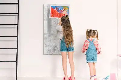 Pizarra magnética decorativa con rotulador diseño pared de hormigón