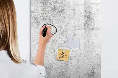 Pizarra magnética decorativa con rotulador diseño pared de hormigón