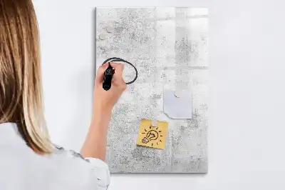 Pizarra magnética decorativa con rotulador diseño pared de hormigón