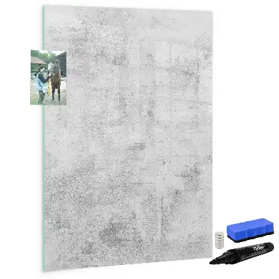 Pizarra magnética decorativa con rotulador diseño pared de hormigón