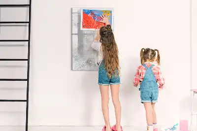 Pizarra magnética decorativa con rotulador diseño pared de hormigón