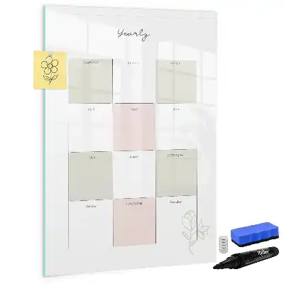 Pizarra magnética decorativa planificador anual con rotulador