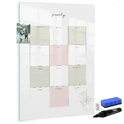 Pizarra magnética decorativa planificador anual con rotulador