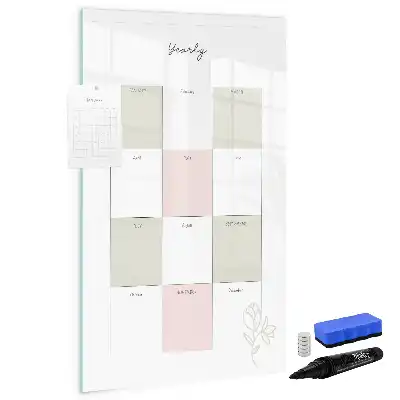 Pizarra magnética decorativa planificador anual con rotulador