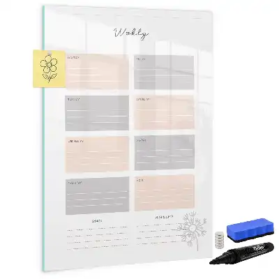 Planificador semanal pizarra magnética decorativa con rotulador