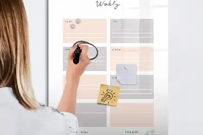 Planificador semanal pizarra magnética decorativa con rotulador