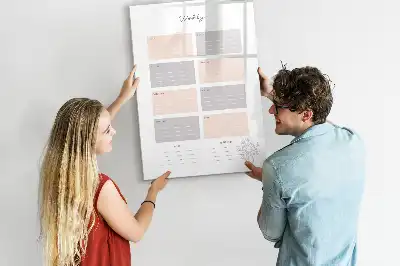 Planificador semanal pizarra magnética decorativa con rotulador