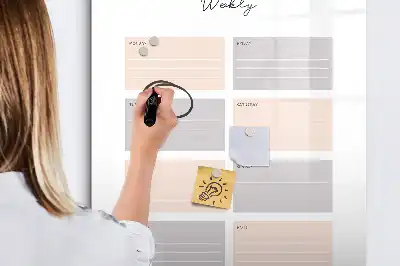 Planificador semanal pizarra magnética decorativa con rotulador