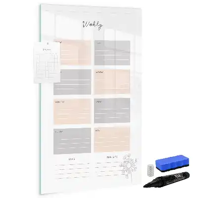 Planificador semanal pizarra magnética decorativa con rotulador