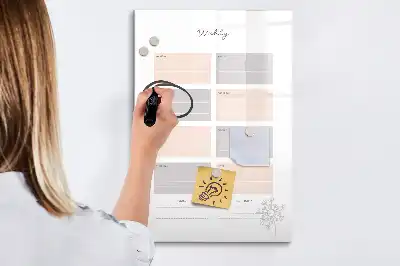 Planificador semanal pizarra magnética decorativa con rotulador