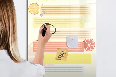 Planificador de menú magnético decorativo con rotulador incluido