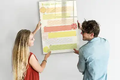 Planificador de menú magnético decorativo con rotulador incluido