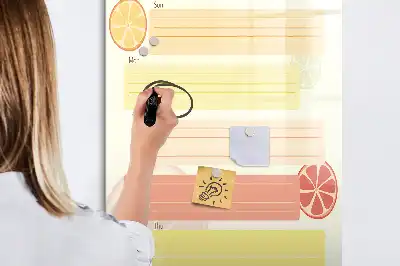 Planificador de menú magnético decorativo con rotulador incluido