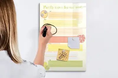 Planificador de menú magnético decorativo con rotulador incluido