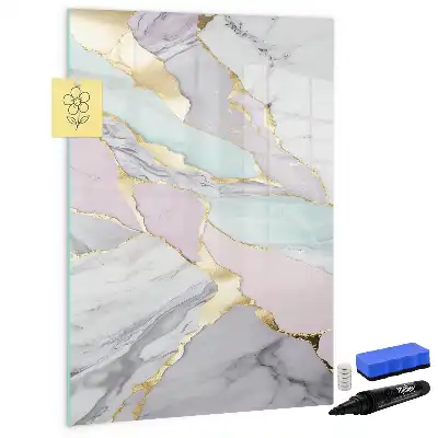 Pizarra magnética de cristal diseño de mármol decorativo