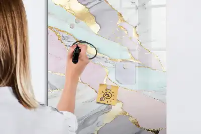 Pizarra magnética de cristal diseño de mármol decorativo