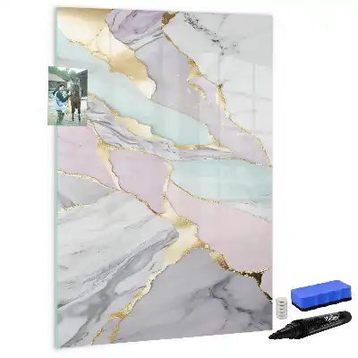 Pizarra magnética de cristal diseño de mármol decorativo
